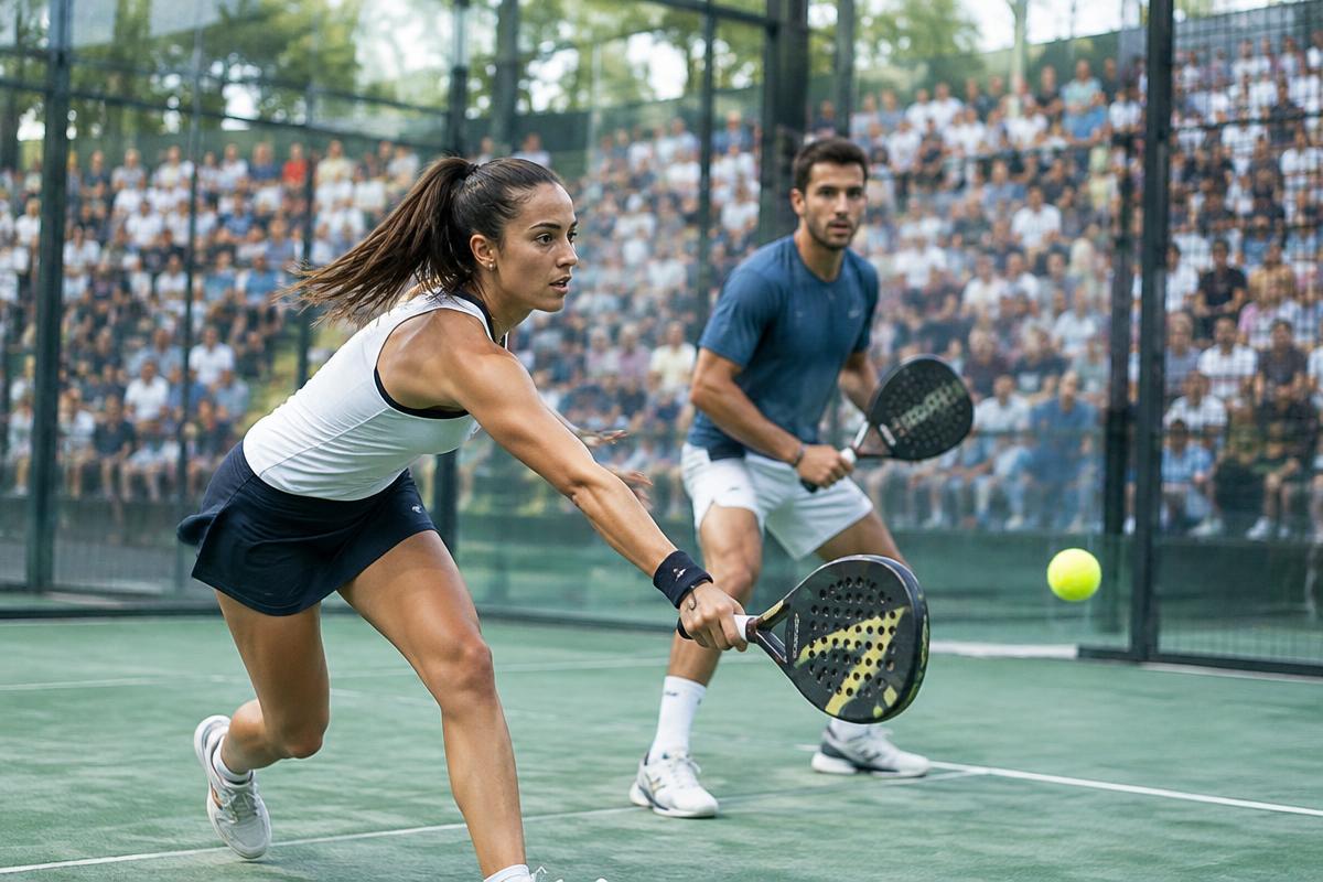 Mixed doubles padel match